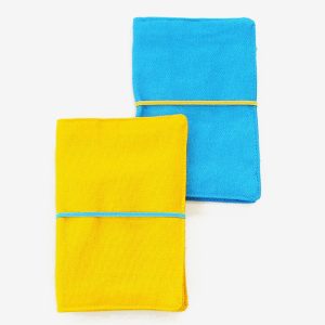 Large Flip Pouch Duo - Turquoise and Yellow
