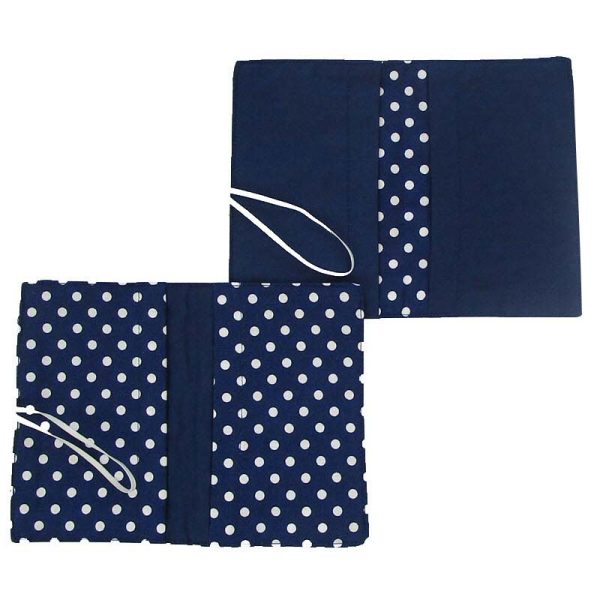 Large Flip Pouch Duo - Blue with polka dots