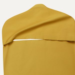 photo of back flap of Fresh View garment bag in tan