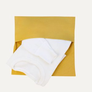 Product photo of Garment Saver Folding Bag in Tan color and in use