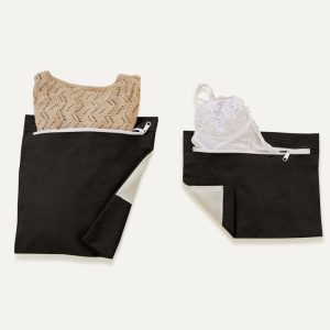 Product photo of Garment Saver Folding Bag in Black color and in use