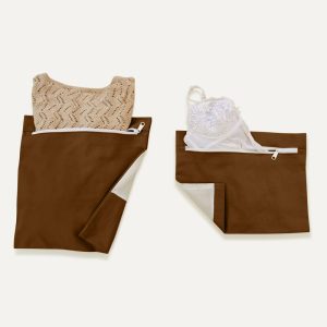 photo of fresh view folding bag in brown and in use