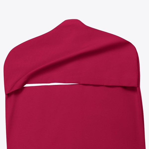 photo of Fresh View garment bag in raspberry color (view from back)