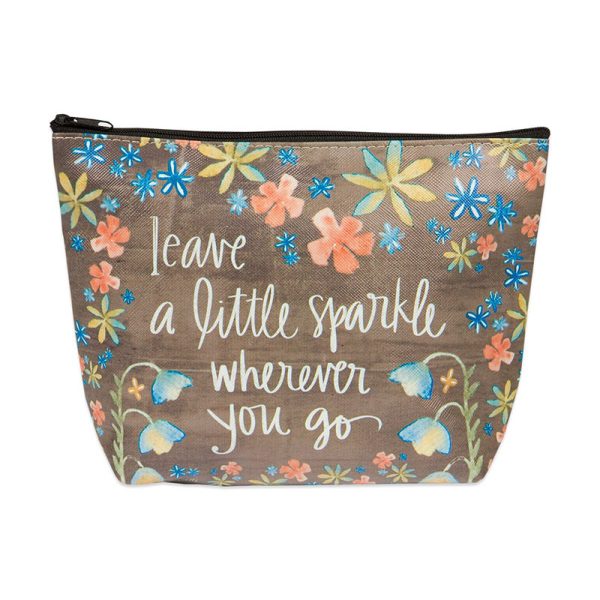 photo of Garment Saver Message Makeup Bag with the message, "leave a little sparkle wherever you go"